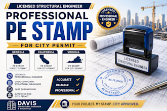 licensed structural engineer stamp georgia california virginia stamp city permit