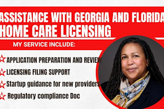 help with georgia and florida homecare, nemt compliance license application