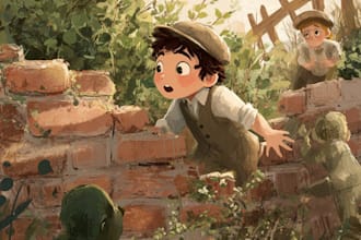 illustrate children story book illustration, kids story