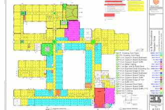 do drywall, act, painting and metal framing takeoff estimate