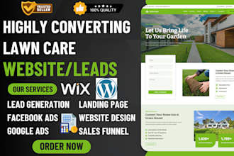 design lawn care website landscaping gardening mowing snow tree removal website