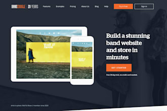 build an attractive bandzoogle website and store