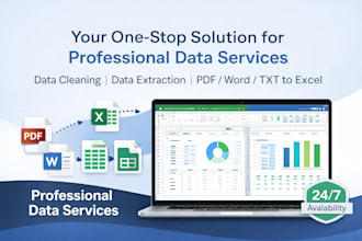 do excel data cleaning and PDF to excel data extraction