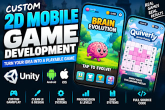 develop a 2d mobile game in unity for android and ios