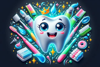 do eye catchy impressive creative dental mascot logo very fast with super color