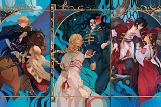design custom tarot cards, oracle deck, fantasy tarot card portrait illustration