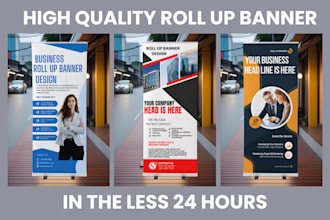 create signage roll up banner design, backdrop, and event trade show banner
