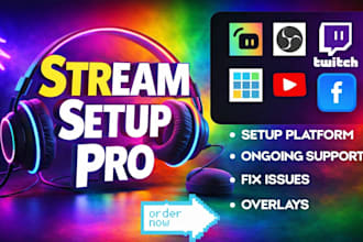 setup  streamlabs, obs studio for twitch, youtube facebook streaming