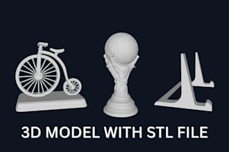 do custom 3d object modeling  stl for 3d printing cad and product design