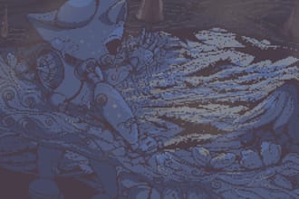 pixel art illustrations, simple animations, tilemaps for video games