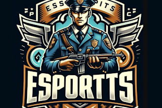 create unique police officer esport logo