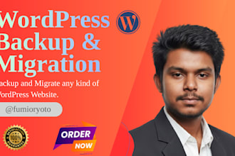 backup and migrate and move wordpress and restore website in 24hrs