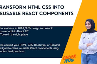 convert HTML CSS to react js components