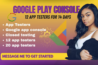 provide 20 google play app testers or 12 app tester console testing QA testing