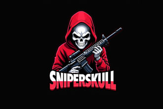 make an amazing sniper ghost skull logo in very short time