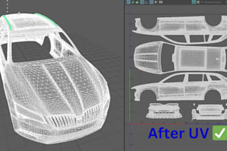 do car uv mapping for any type of project