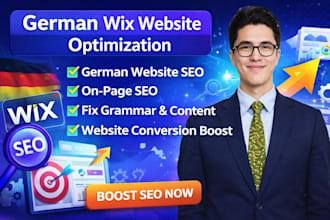 fix optimize redesign german wix website for on page seo and conversions