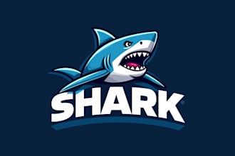 make an amazing angry shark logo with express delivery