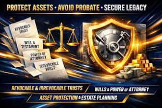 create a complete estate plan with revocable or irrevocable trust and will