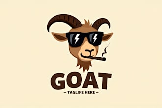 design outstanding cool smoking goat logo with express delivery
