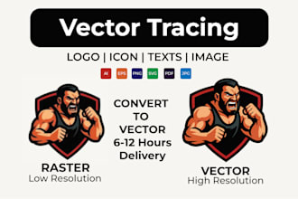 manually vectorize logo or image to high resolution vector