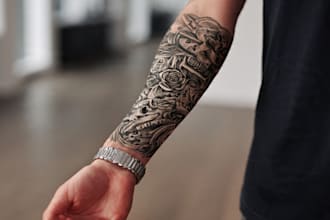 create a tattoo design for leg sleeve