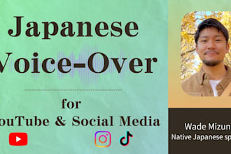 provide natural and clear japanese voice over narration