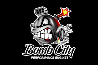 do mascot unique sports bomb energy logo with t shirt design