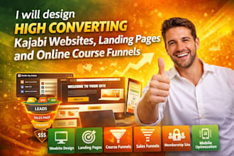 design high converting kajabi websites, landing pages and online course funnels