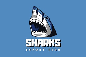 do modern minimalist professional shark logo design