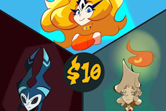 draw your character in a fun cartoon style
