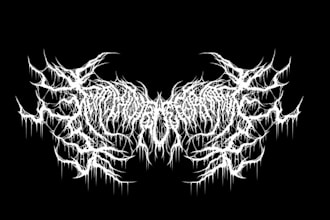 design technical, progressive metal style logo