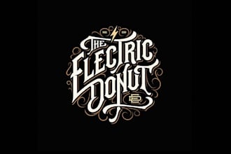 design a creative electric donuts logo