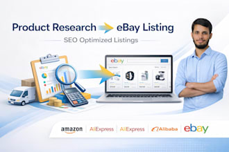 do ebay listing, ebay SEO, and product research