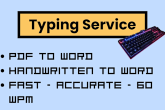 type for you, from pdf or hand written