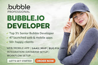 develop bubble ai apps, mvp mobile apps, api integration, bubble io website