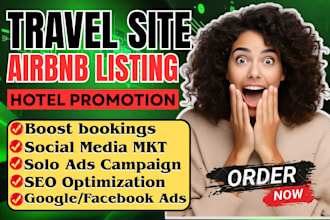 do organic travel site promotion airbnb listing urba seo boost hotel bookings