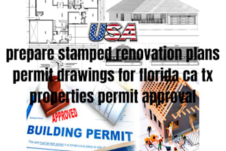create permit ready renovation plans stamp for US approval