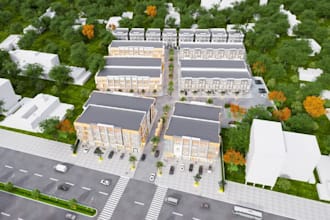 buildup 2d to 3d resort site mapping,master plan concept,landscape design render