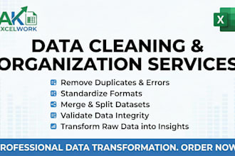 clean data or do formatting and merging and pdf to excel conversion