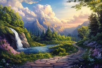 digitally paint fantasy landscape