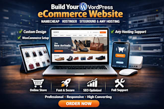 build wordpress ecommerce namecheap hostinger siteground website or any hosting