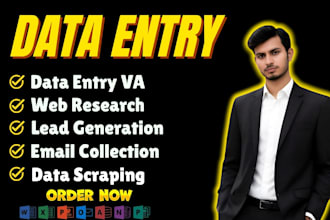do data entry va, email collection, and web research