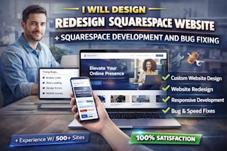 design redesign squarespace website squarespace  development and bug fixing