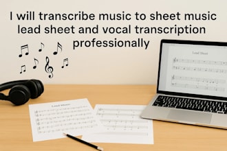 transcribe vocals into lead sheet and accurate music transcription
