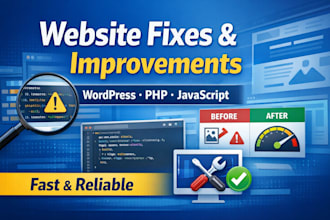 fix, update, and improve your website wordpress, PHP, js