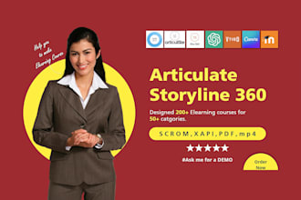 do full interactive e learning courses created with articulate storyline or rise