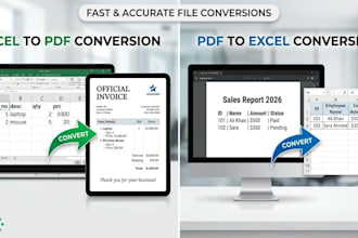 convert pdf to excel and excel to pdf with accuracy