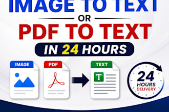 convert image to text or PDF to text in 24 hours