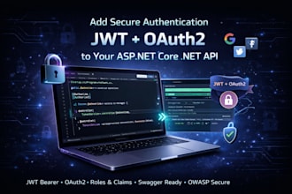 add jwt and oauth2 authentication to your asp net core API